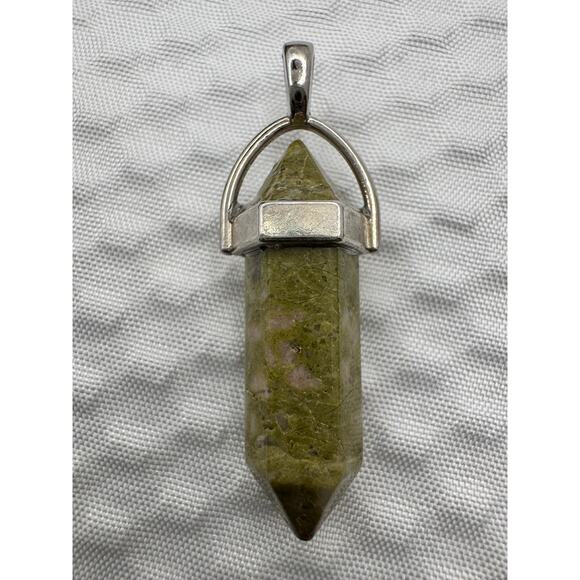 Boho Dreamcatcher Crystal Pouch Necklace w/ Smoky Quartz, Obsidian & Unakite - Picture 2 of 6